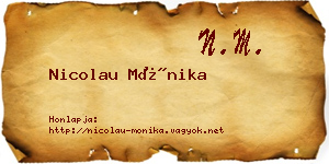 Nicolau Mónika névjegykártya